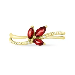 Hot Histoire d'Or Bague Angie Or Jaune Rubis Et Diamant