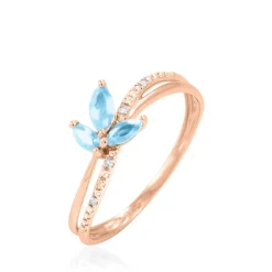 Histoire d'Or Bague Angie Or Rose Topaze Et Diamant* Bagues|Bagues Avec Pierre