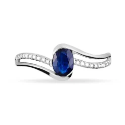 Discount Histoire d'Or Bague Anja Et Diamant or blanc saphir