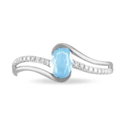 Histoire d'Or Bague Anja Or Blanc Topaze Et Diamant* Bagues|Bagues Avec Pierre