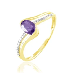Histoire d'Or Bague Anja Or Jaune Amethyste Et Diamant* Bagues|Bagues Avec Pierre