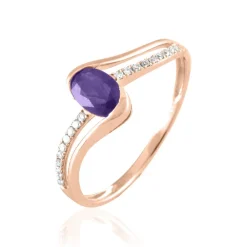 Histoire d'Or Bague Anja Or Rose Amethyste Et Diamant* Bagues|Bagues Avec Pierre