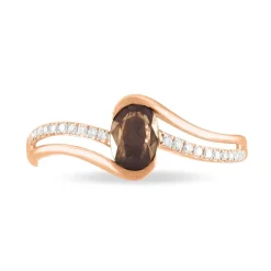 Discount Histoire d'Or Bague Anja Or Rose Quartz Et Diamant