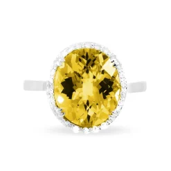 Hot Histoire d'Or Bague Anna Or Blanc Citrine Et Diamant