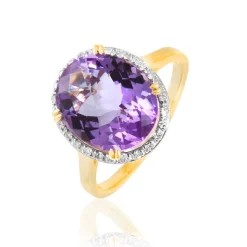 New Histoire d'Or Bague Anna Or Jaune Amethyste Et Diamant or jaune amethyste violette