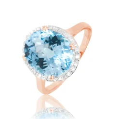 New Histoire d'Or Bague Anna Or Rose Topaze Et Diamant