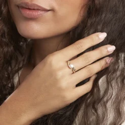 Discount Histoire d'Or Bague Antoinette Or Jaune Perle De Culture Et Oxyde De Zirconium