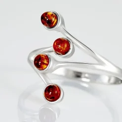 Discount Histoire d'Or Bague Argent Blanc Accorus Ambre