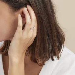 New Histoire d'Or Bague Argent Blanc Bennett Oxydes De Zirconium