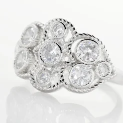 Histoire d'Or Bague Argent Blanc Boulonnaise Oxydes De Zirconium* Bagues|Bagues Avec Pierre