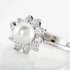 Histoire d'Or Bague Argent Blanc Cheri Perle De Culture Oxydes De Zirconium* Bagues|Bagues Fantaisie