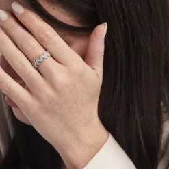 Hot Histoire d'Or Bague Argent Blanc Cynome Oxydes De Zirconium