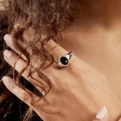 Clearance Histoire d'Or Bague Argent Blanc Lugus Email Et Oxyde De Zirconium