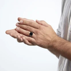 Histoire d'Or Bague Argent Blanc Tom Email Noir