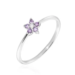 Histoire d'Or Bague Argent Purple Bloom Oxyde De Zirconium* Bagues|Bagues Fantaisie