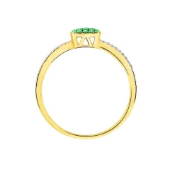 New Histoire d'Or Bague Aude Or Jaune Emeraude Et Diamant
