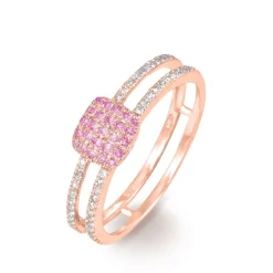 Histoire d'Or Bague Aude Or Rose Saphir Et Diamant* Bagues|Bagues Avec Pierre
