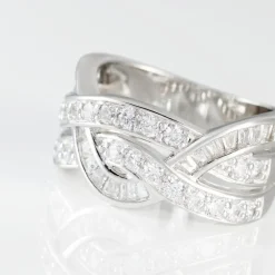 Hot Histoire d'Or Bague Audon Argent Blanc Oxydes De Zirconium