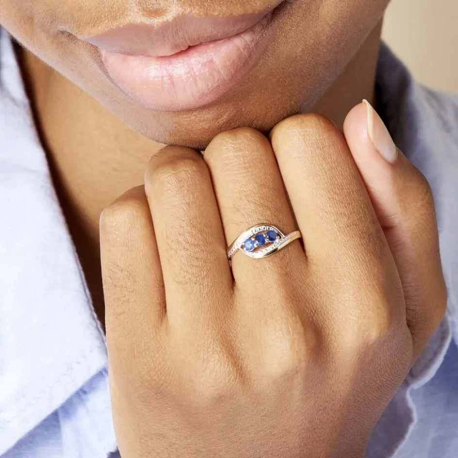 Histoire d'Or Bague Aurora Or Bicolore Saphir Et Diamant* Bagues