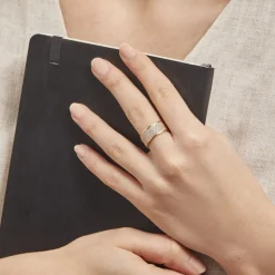 Online Histoire d'Or Bague Banda Or Jaune Oxyde De Zirconium