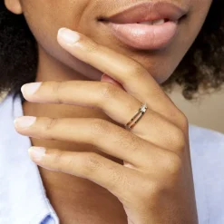 Online Histoire d'Or Bague Barrette Or Jaune Diamant