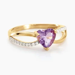 New Histoire d'Or Bague Bertille Or Jaune Amethyste Et Oxyde De Zirconium