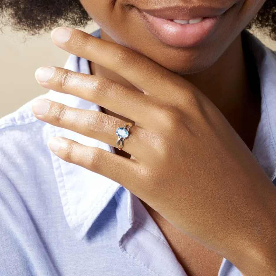 Histoire d'Or Bague Bonnie Or Bicolore Topaze* Bagues|Bagues Avec Pierre