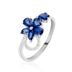 Hot Histoire d'Or Bague Bouquet Or Blanc Saphir Et Diamant