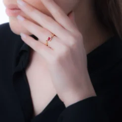 New Histoire d'Or Bague Camilia Or Rose Amethyste