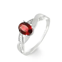 Sale Histoire d'Or Bague Candice Or Blanc Grenat