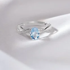 Histoire d'Or Bague Candice Or Blanc Topaze* Bagues Avec Pierre|Bagues Solitaires