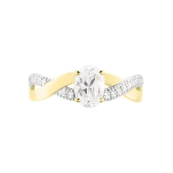 Clearance Histoire d'Or Bague Candice De Zirconium or jaune oxyde