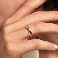 Clearance Histoire d'Or Bague Candice De Zirconium or jaune oxyde