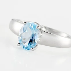 Histoire d'Or Bague Cassius Or Blanc Topaze Bleu Sky