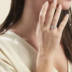 Histoire d'Or Bague Cassius Or Blanc Topaze Bleu Sky