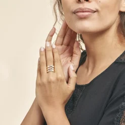 Histoire d'Or Bague Catharine 3 Rangs Or Jaune Diamant* Bagues|Bagues Avec Pierre