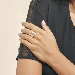 Histoire d'Or Bague Catharine 3 Rangs Or Jaune Diamant* Bagues|Bagues Avec Pierre