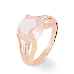 Histoire d'Or Bague Cecile Or Rose Quartz Et Diamant* Bagues|Bagues Avec Pierre
