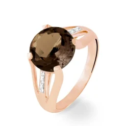 Histoire d'Or Bague Cecile Or Rose Quartz Et Diamant* Bagues|Bagues Avec Pierre