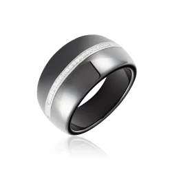 Histoire d'Or Bague Ceramik Design Argent Blanc Oxyde De Zirconium Et Céramique* Bagues|Bagues Avec Pierre