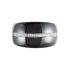 Histoire d'Or Bague Ceramik Design Argent Blanc Oxyde De Zirconium Et Céramique* Bagues|Bagues Avec Pierre