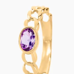 Outlet Histoire d'Or Bague Chain Or Jaune Améthyste or jaune améthyste violet