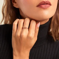 New Histoire d'Or Bague Chaîne Universe Or Jaune Améthyste Topaze