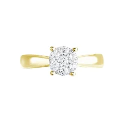 Discount Histoire d'Or Bague Charlène Or Jaune Diamant Synthetique