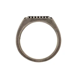 Histoire d'Or Bague Chevalière Acier Vieillit Haris Agate