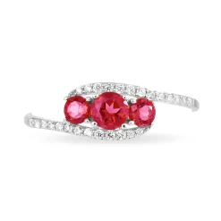Histoire d'Or Bague Chloe Or Blanc Rubis Et Diamant