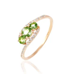 Hot Histoire d'Or Bague Chloe Or Rose Péridot Et Oxyde De Zirconium