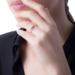 Histoire d'Or Bague Chloe Or Rose Topaze Et Oxyde De Zirconium