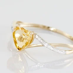 Best Histoire d'Or Bague Clothilde Or Jaune Citrine Et Oxyde or jaune citrine jaune