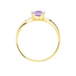 Outlet Histoire d'Or Bague Clothilde Or Jaune Amethyste Et Oxyde De Zirconium or jaune amethyste violette